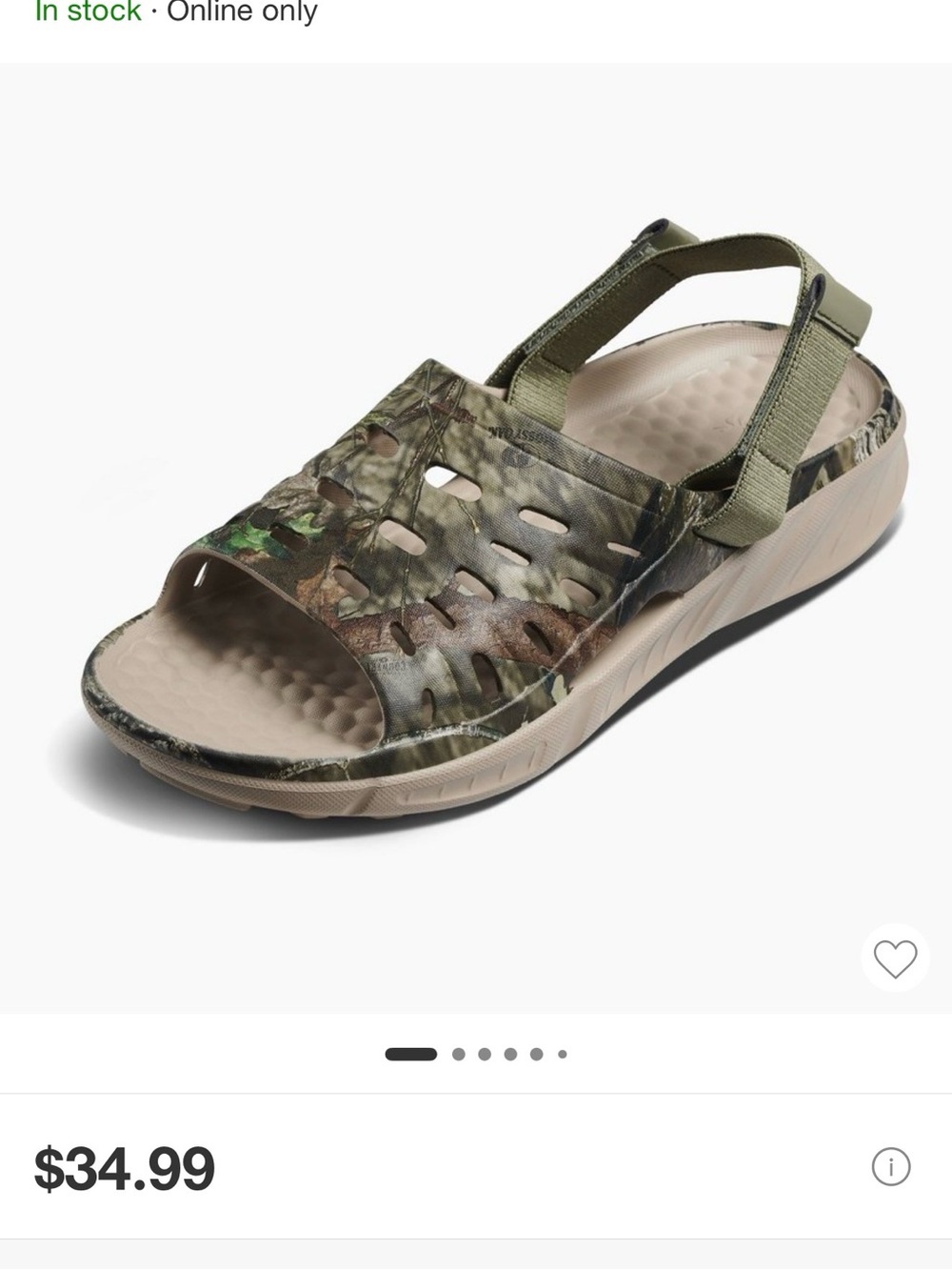 Joybees Trekking Slide Camo Sandals Men’s 9, Women’s 12 NWOT